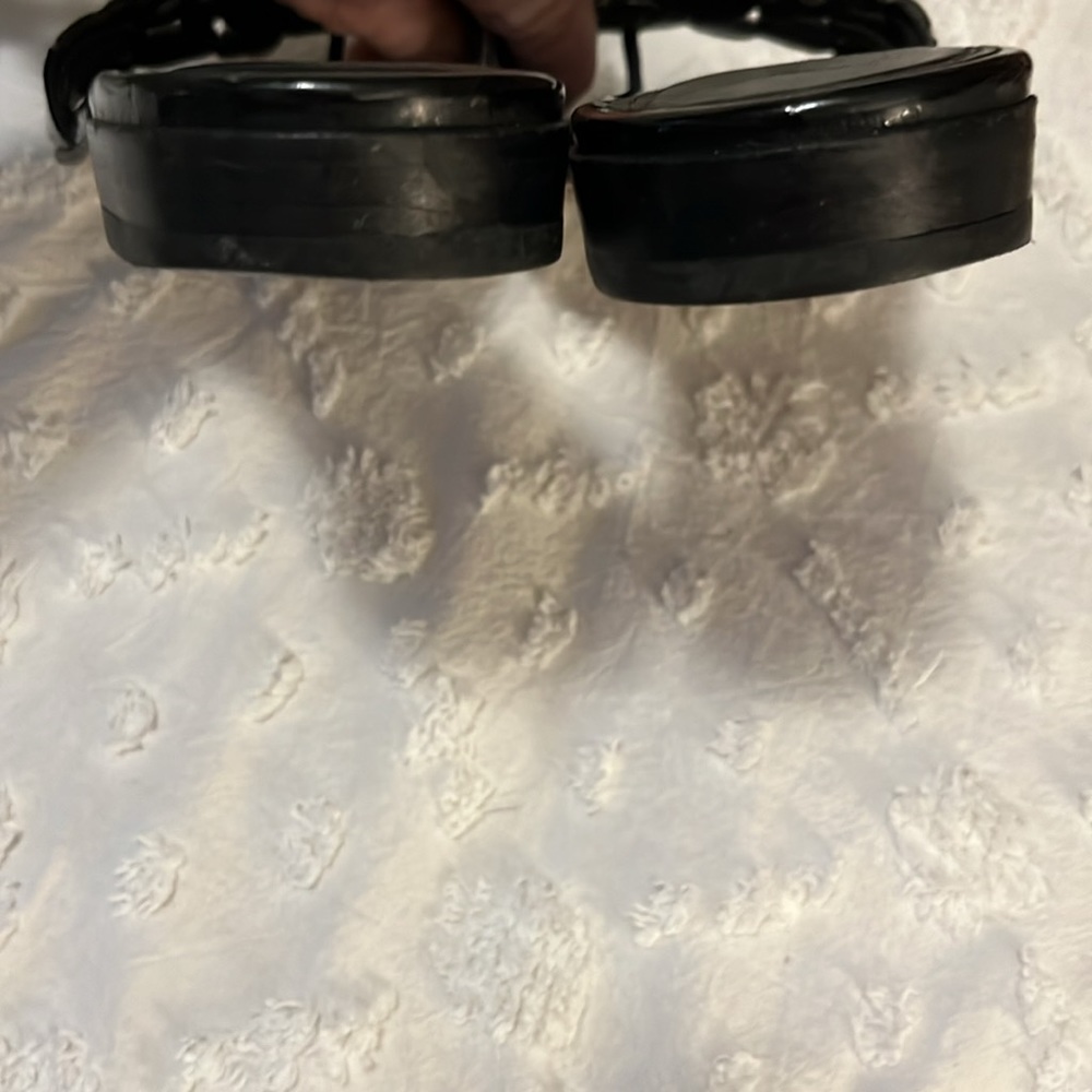 Stuart Weitzman Black Slide Sandals with Silver Circle Embellishments - Picture 5 of 14